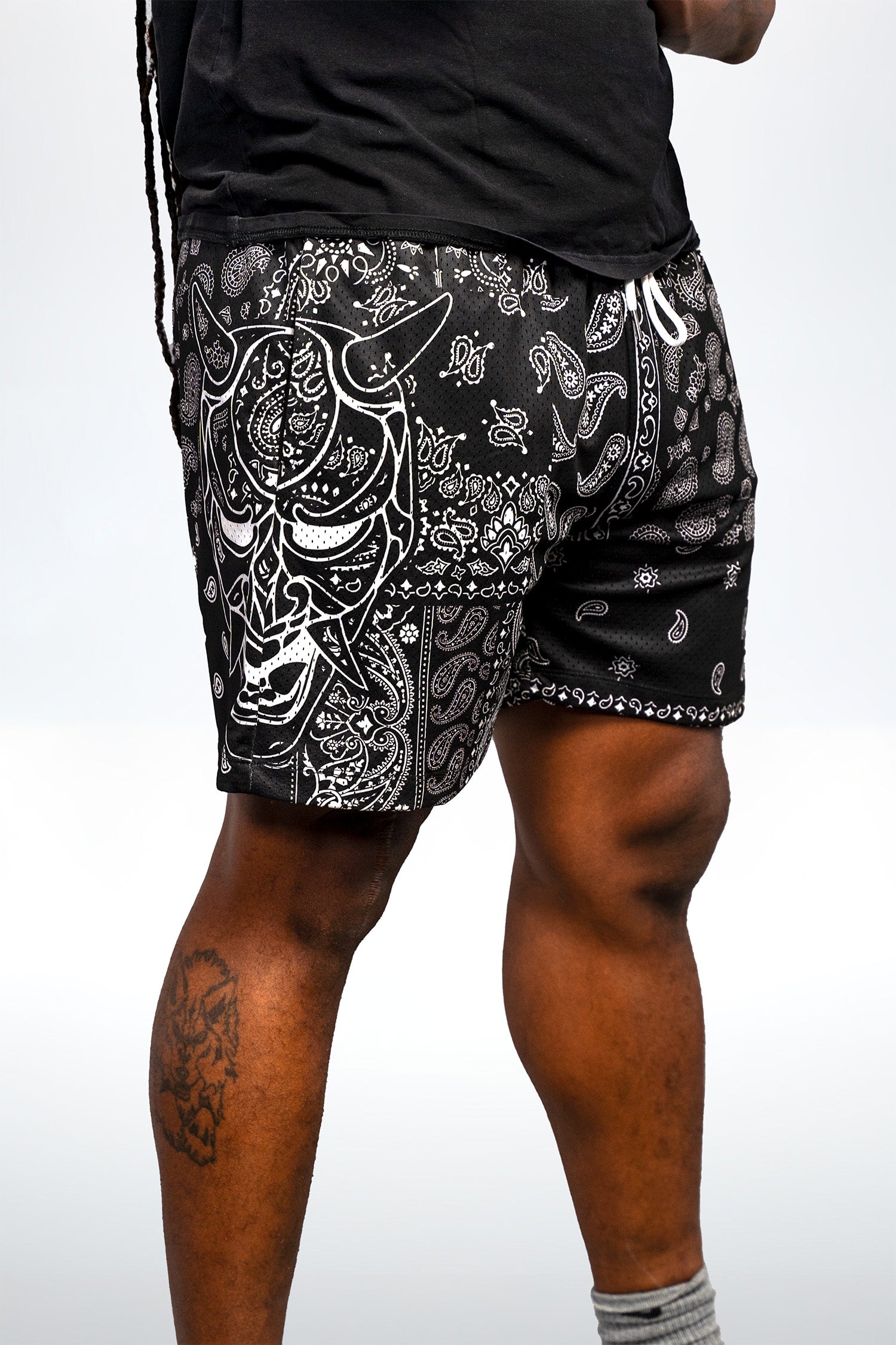 Model Wearing Load B Bandana Shorts